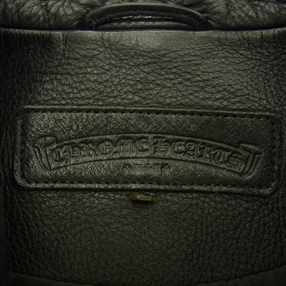 CHROME HEARTS クロムハーツ（原本無） RACING2 レーシング2 パッチ ダガージップ シングル ライダース ジャケット 牛革 ブラック系 S【中古】