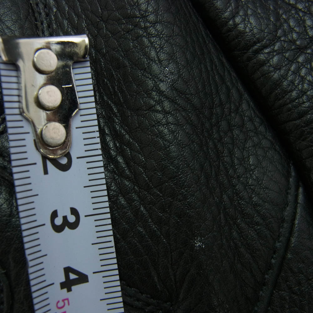 CHROME HEARTS クロムハーツ（原本無） RACING2 レーシング2 パッチ ダガージップ シングル ライダース ジャケット 牛革 ブラック系 S【中古】