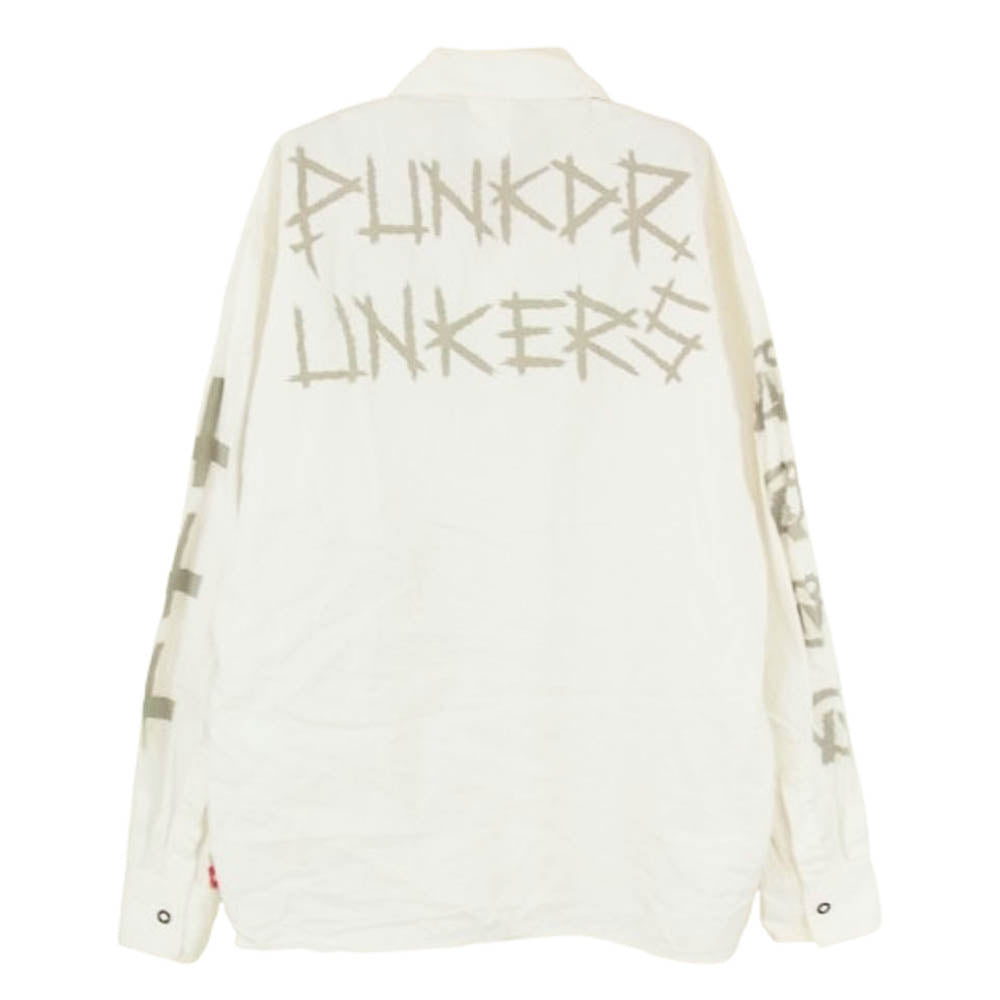 パンクドランカーズ PKDS レギュラーカラー 長袖 シャツ ホワイト系 L【中古】