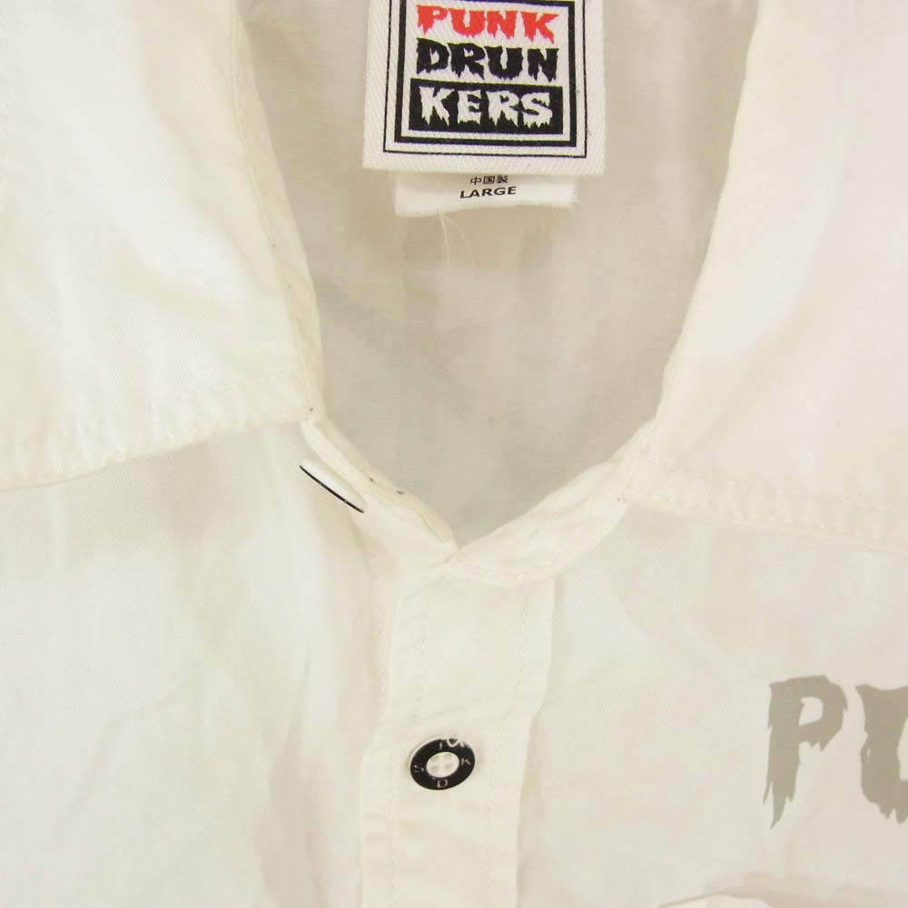 パンクドランカーズ PKDS レギュラーカラー 長袖 シャツ ホワイト系 L【中古】