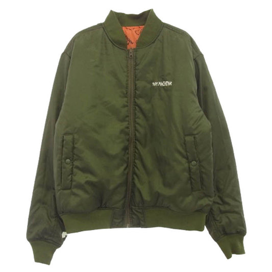 トイマシーン ロゴ刺繍 アームロゴ ブルゾンMA-1 フライトジャケット グリーン系 L【中古】