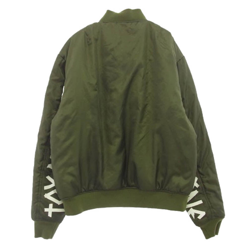 トイマシーン ロゴ刺繍 アームロゴ ブルゾンMA-1 フライトジャケット グリーン系 L【中古】