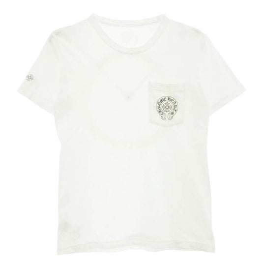 CHROME HEARTS クロムハーツ（原本無） CH T-SHRT グラデーションサークルロゴプリント ポケット Tシャツ 半袖カットソー ホワイト系 M【中古】