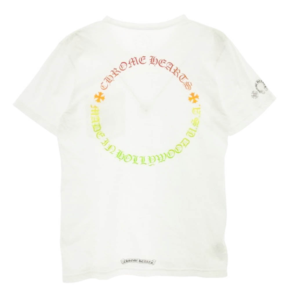 CHROME HEARTS クロムハーツ（原本無） CH T-SHRT グラデーションサークルロゴプリント ポケット Tシャツ 半袖カットソー ホワイト系 M【中古】