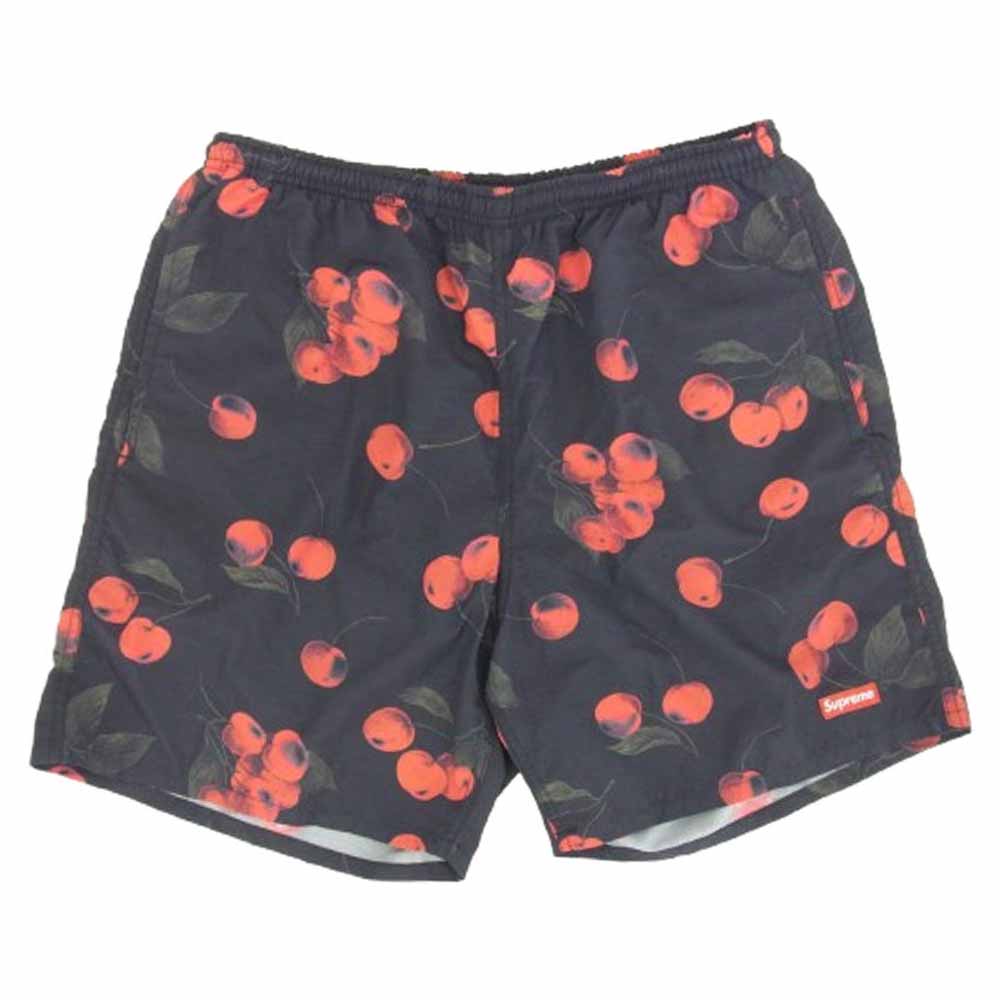 Supreme シュプリーム 19SS Cherry Nylon Water Short チェリー ナイロン ウォーター ショーツ ハーフパンツ ブラック系 S【美品】【中古】