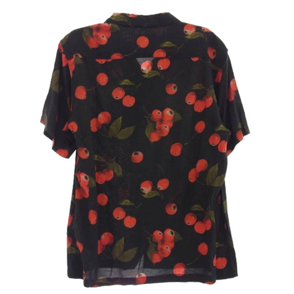 Supreme シュプリーム 19SS Cherry Rayon S/S Shirt チェリー レーヨン 半袖 シャツ ブラック系 M【中古】