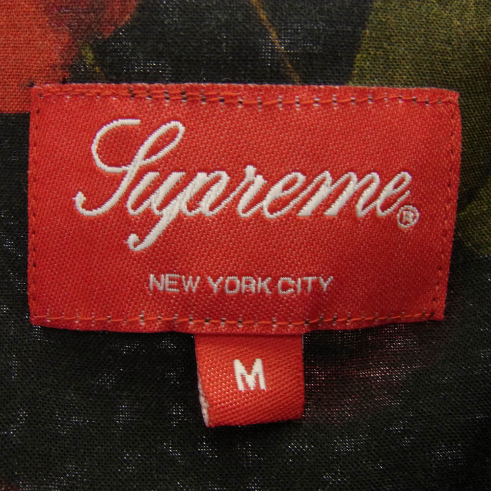 Supreme シュプリーム 19SS Cherry Rayon S/S Shirt チェリー レーヨン 半袖 シャツ ブラック系 M【中古】