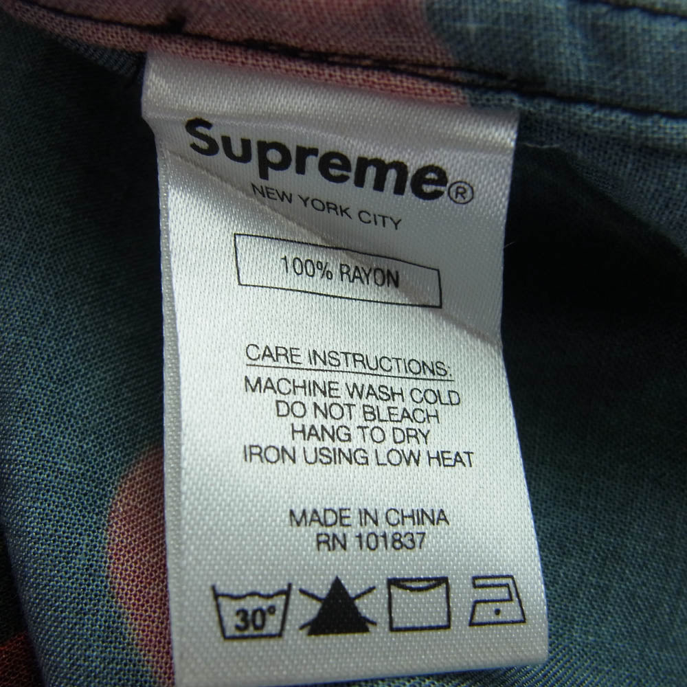 Supreme シュプリーム 19SS Cherry Rayon S/S Shirt チェリー レーヨン 半袖 シャツ ブラック系 M【中古】