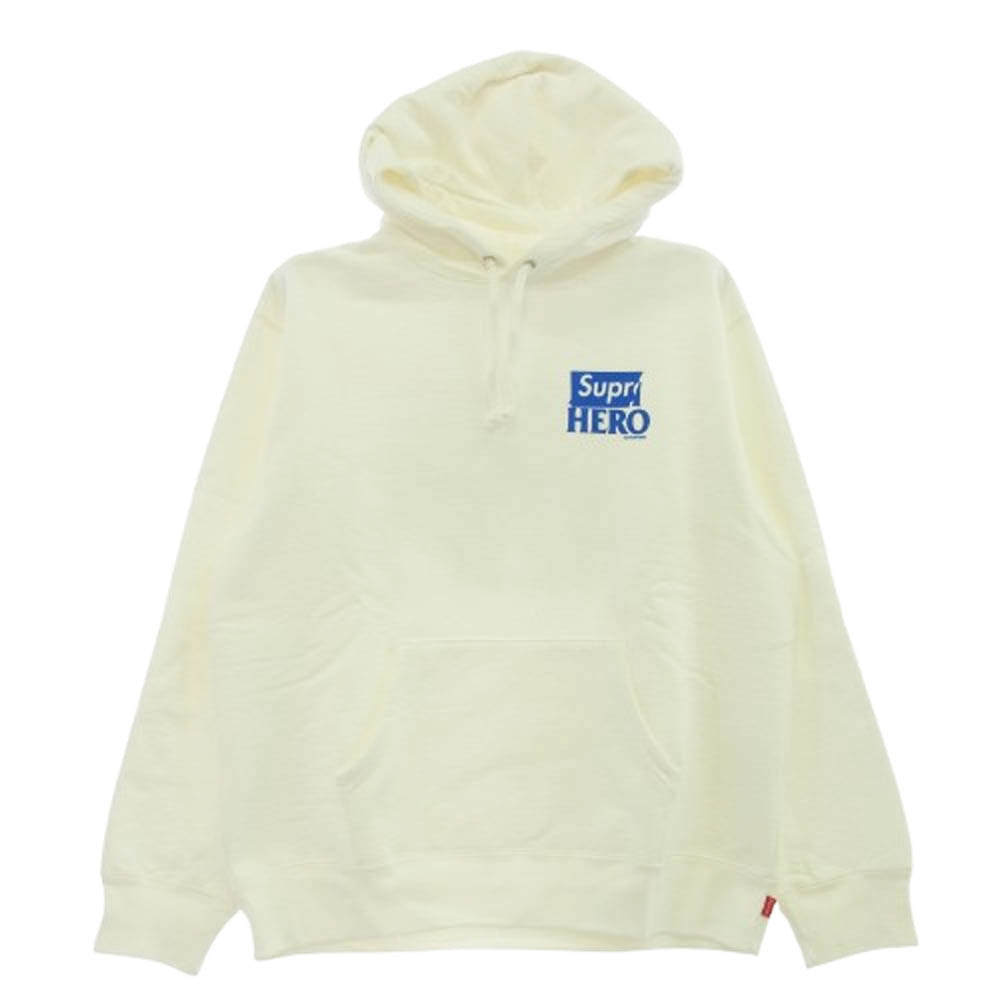 Supreme シュプリーム 22SS ANTIHERO Hooded Sweatshirt アンタイヒーロー グラフィックプリント スウェット プルオーバーパーカー ホワイト系 M【中古】