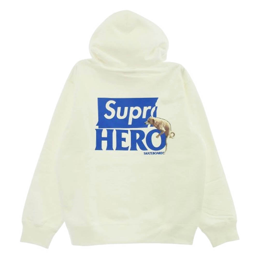 Supreme シュプリーム 22SS ANTIHERO Hooded Sweatshirt アンタイヒーロー グラフィックプリント スウェット プルオーバーパーカー ホワイト系 M【中古】