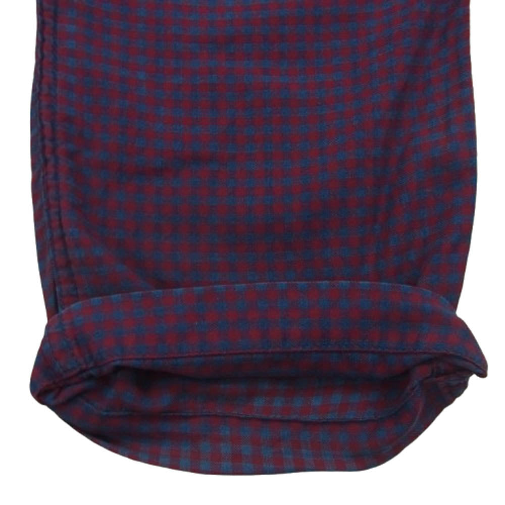 BALENCIAGA バレンシアガ 534295 TBM20 チェック柄 フランネル イージー パンツ コットン チュニジア製 パープル系 41【中古】