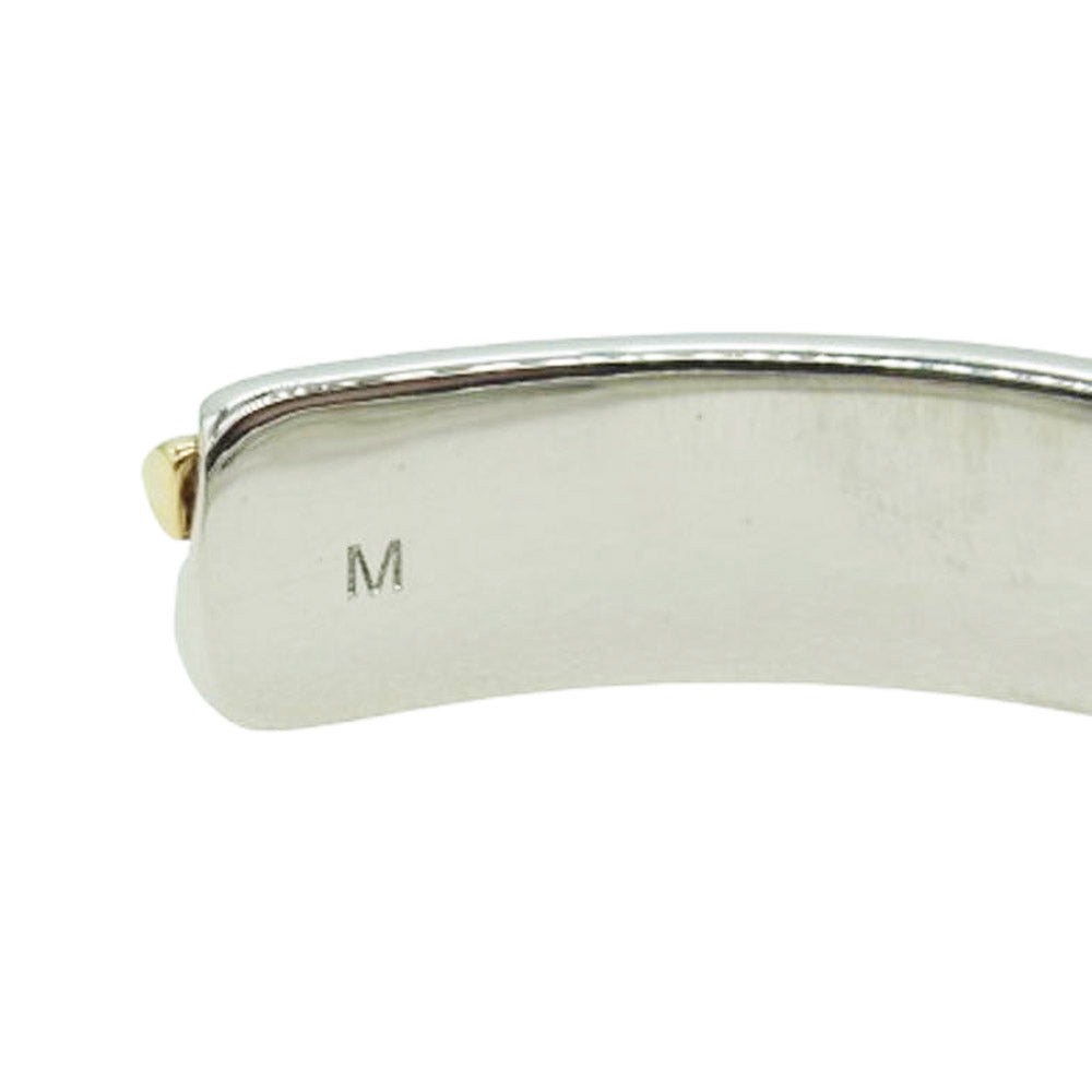 SAINT LAURENT サンローラン 2トーン カフ バングル ブレスレット ゴールド×シルバー シルバー系 ゴールド系 M【中古】