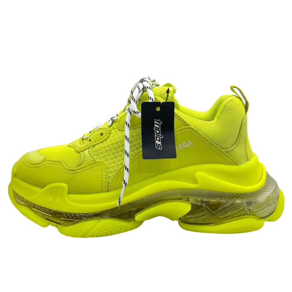 BALENCIAGA バレンシアガ 541624 W2FF2 Triple S Trainers Fluo Yellow CLEAR SOLE トリプルS トレーナー クリアソール フルオイエロー スニーカー イエロー系 42(27.5cm)【美品】【中古】