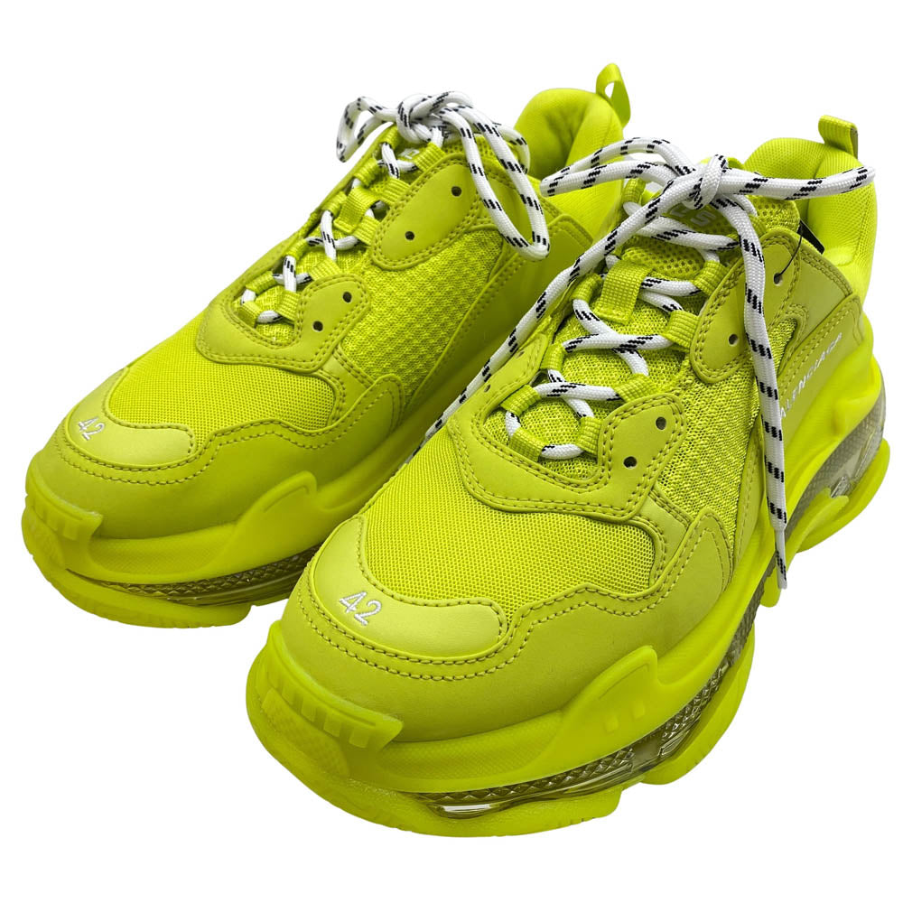 BALENCIAGA バレンシアガ 541624 W2FF2 Triple S Trainers Fluo Yellow CLEAR SOLE トリプルS トレーナー クリアソール フルオイエロー スニーカー イエロー系 42(27.5cm)【美品】【中古】