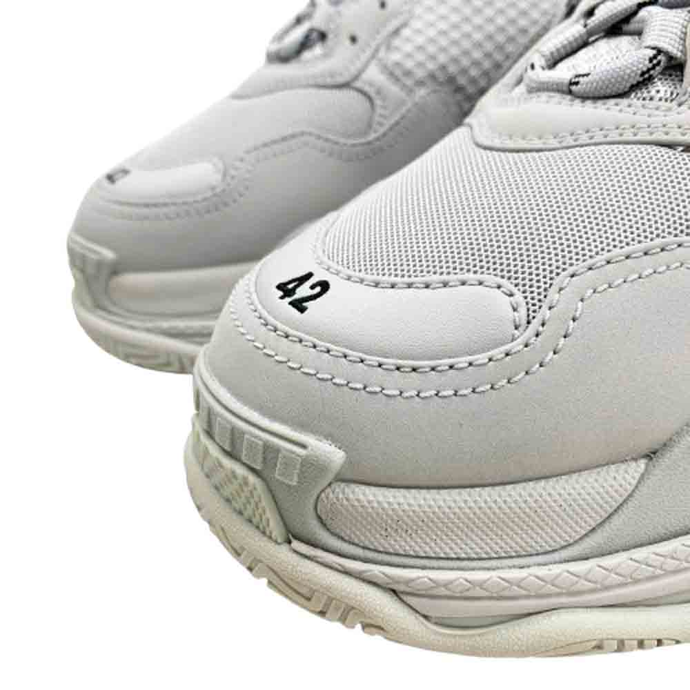 BALENCIAGA バレンシアガ 668563 W3CQ5 TRIPLE S FUR トリプルS フェイクファー スニーカー グレー系 42【極上美品】【中古】