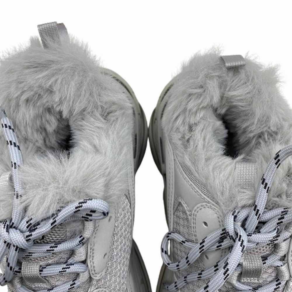 BALENCIAGA バレンシアガ 668563 W3CQ5 TRIPLE S FUR トリプルS フェイクファー スニーカー グレー系 42【極上美品】【中古】