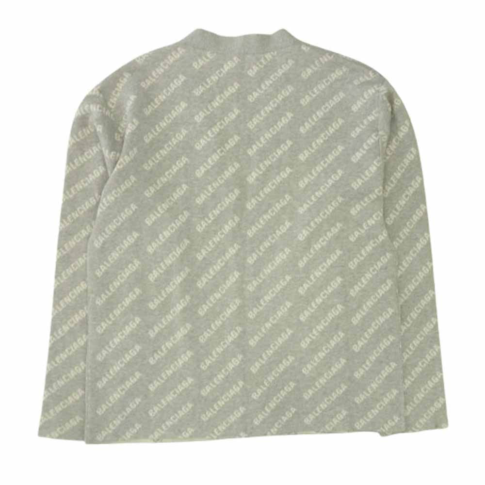 BALENCIAGA バレンシアガ 22AW 699822 T3233 Mini Allover Logo Cardigan ミニ オールオーバーロゴ カーディガン グレー系 L【中古】