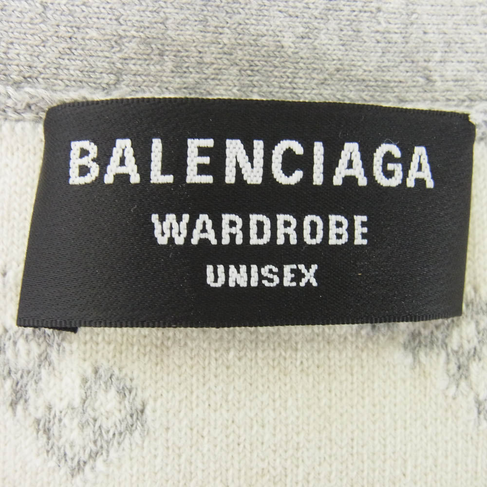 BALENCIAGA バレンシアガ 22AW 699822 T3233 Mini Allover Logo Cardigan ミニ オールオーバーロゴ カーディガン グレー系 L【中古】
