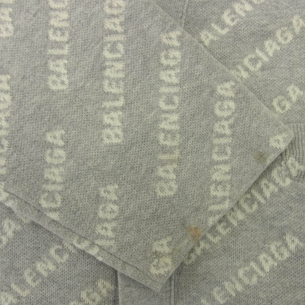 BALENCIAGA バレンシアガ 22AW 699822 T3233 Mini Allover Logo Cardigan ミニ オールオーバーロゴ カーディガン グレー系 L【中古】