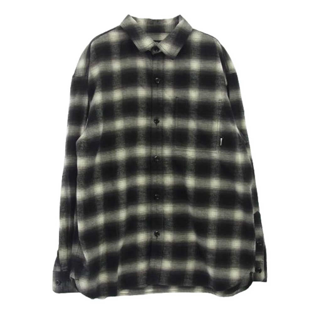 NEIGHBORHOOD ネイバーフッド 25SS 251AQFGN-SHM01S × FUCKING AWESOME ファッキンオーサム HOMBRE CHECK SHIRT オンブレチェック 長袖シャツ ブラック系 M【中古】