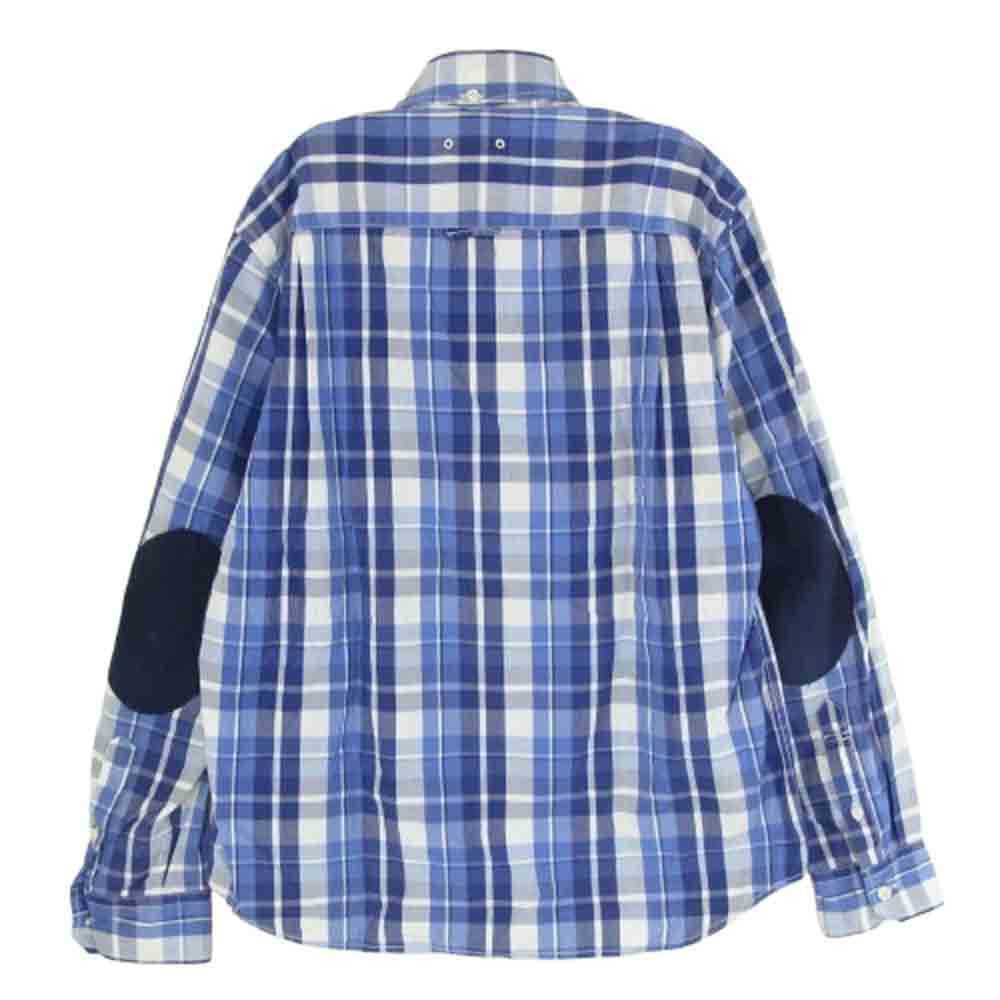 SOPHNET. ソフネット SOPH-120015 チェック ボタン ダウン 長袖 シャツ エルボーパッチ ブルー系 M【中古】