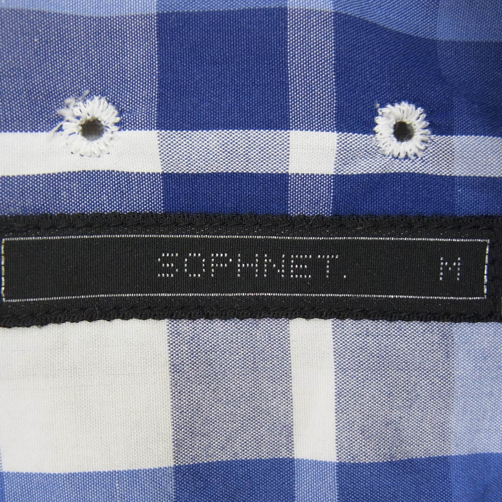 SOPHNET. ソフネット SOPH-120015 チェック ボタン ダウン 長袖 シャツ エルボーパッチ ブルー系 M【中古】