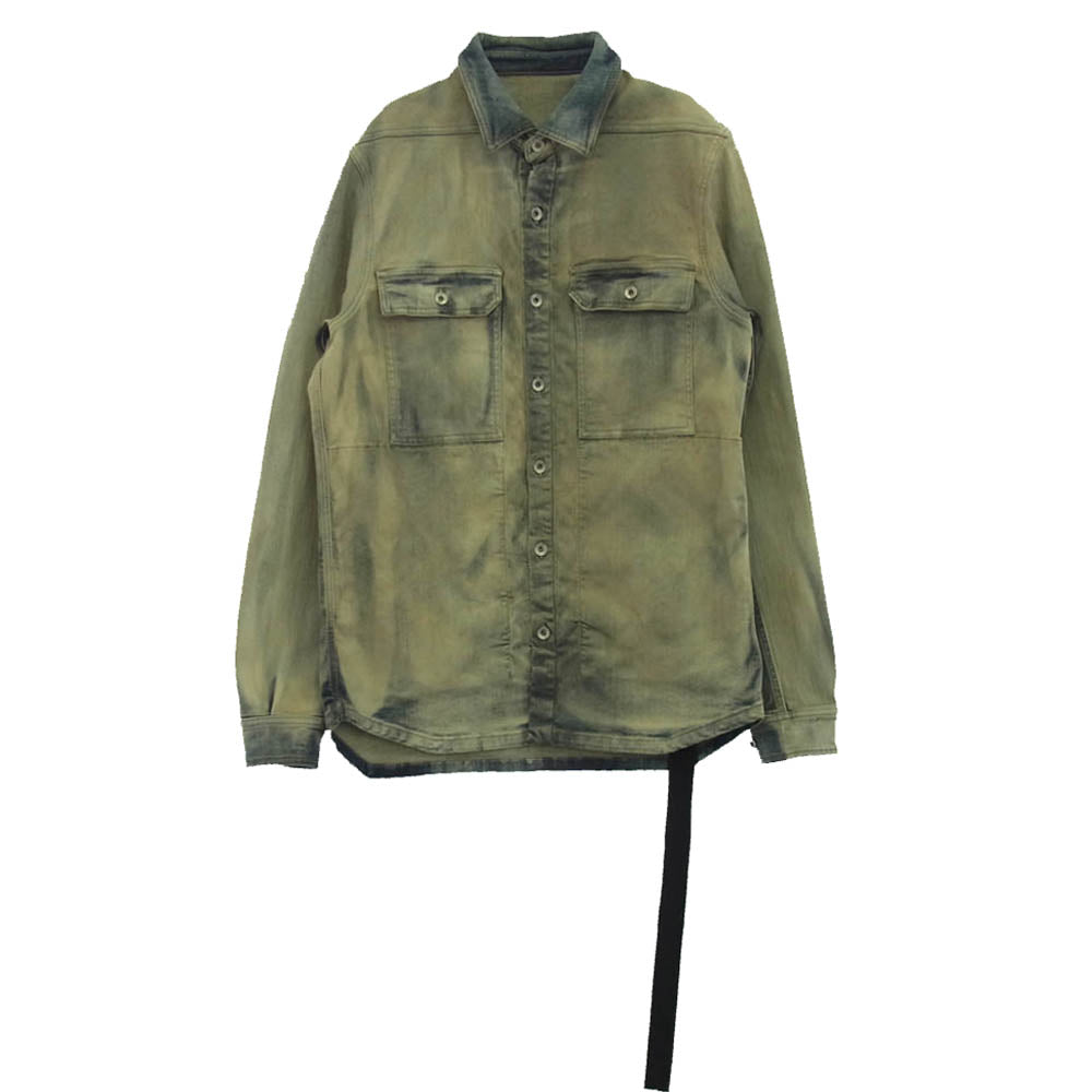 Rick Owens リックオウエンス DU01D1755-SKTY DRKSHDW ダークシャドウ OUTERSHIRT アウターシャツ デニム シャツ ジャケット インディゴブルー系 S【中古】