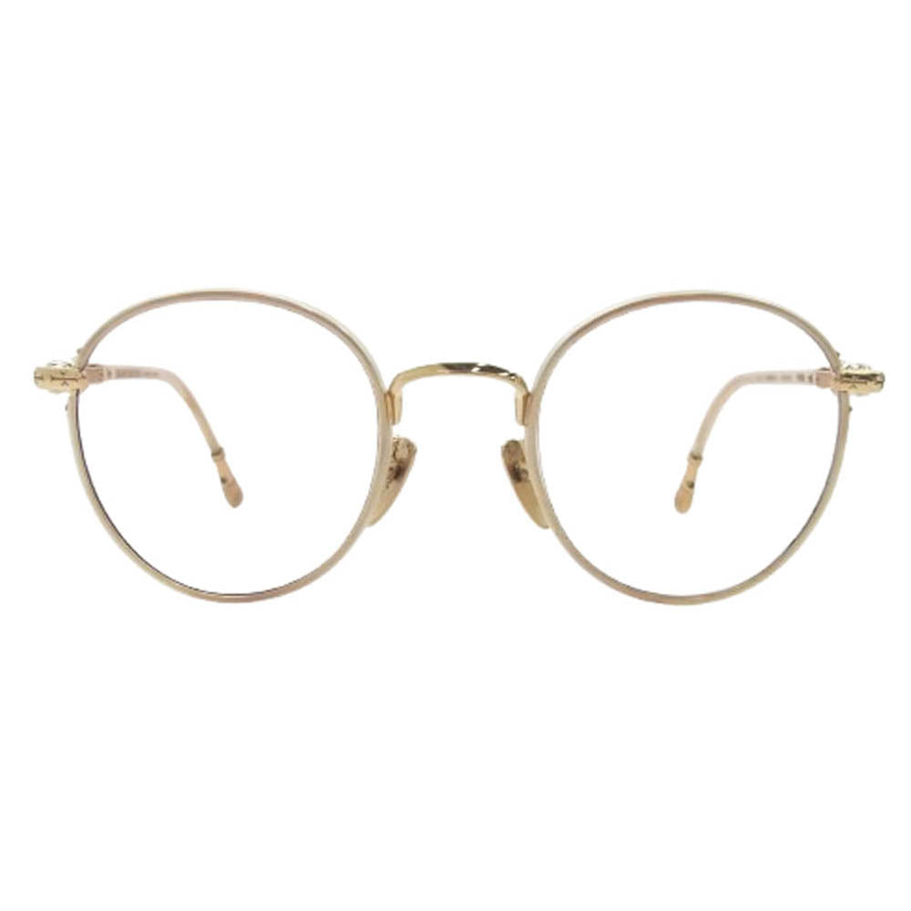 CHROME HEARTS クロムハーツ（原本有） FIRKIN サイドダガーテンプル ラウンドフレーム アイウェア 眼鏡 メガネ サングラス ゴールド系【中古】