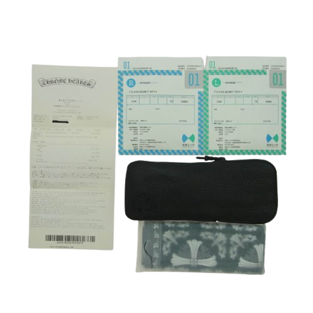 CHROME HEARTS クロムハーツ（原本有） FIRKIN サイドダガーテンプル ラウンドフレーム アイウェア 眼鏡 メガネ サングラス ゴールド系【中古】