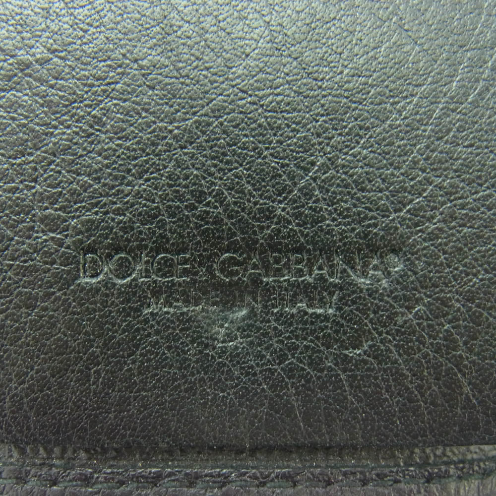 DOLCE&GABBANA ドルチェアンドガッバーナ ロゴプレート レザー キーケース ブラック系【中古】