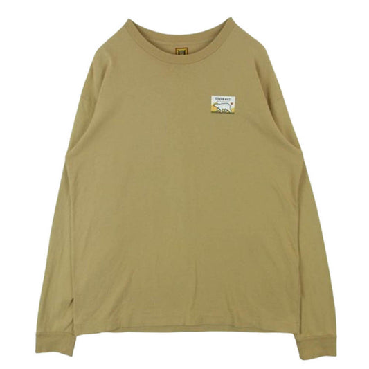 HUMAN MADE ヒューマンメイド バックプリント 長袖 カットソー Tシャツ コットン 日本製 ベージュ系 XL【中古】