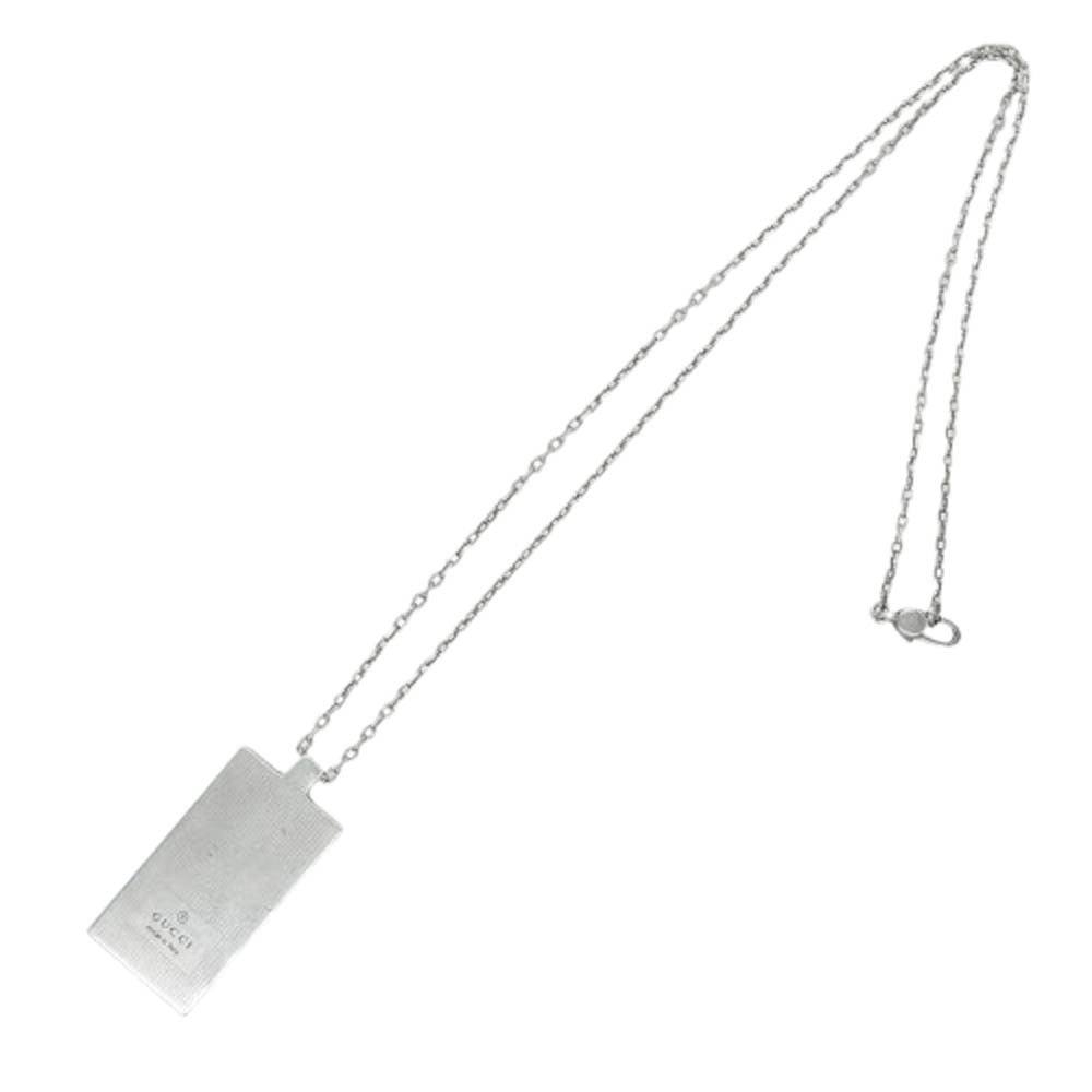 GUCCI グッチ ロゴプレート ネックレス シルバー シルバー系【中古】