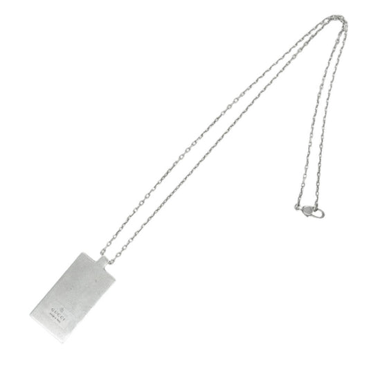 GUCCI グッチ ロゴプレート ネックレス シルバー シルバー系【中古】