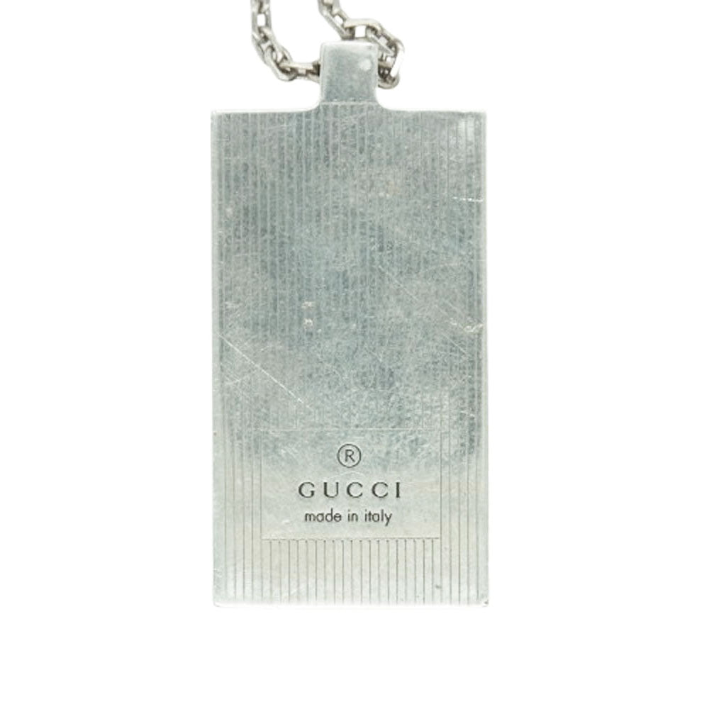 GUCCI グッチ ロゴプレート ネックレス シルバー シルバー系【中古】