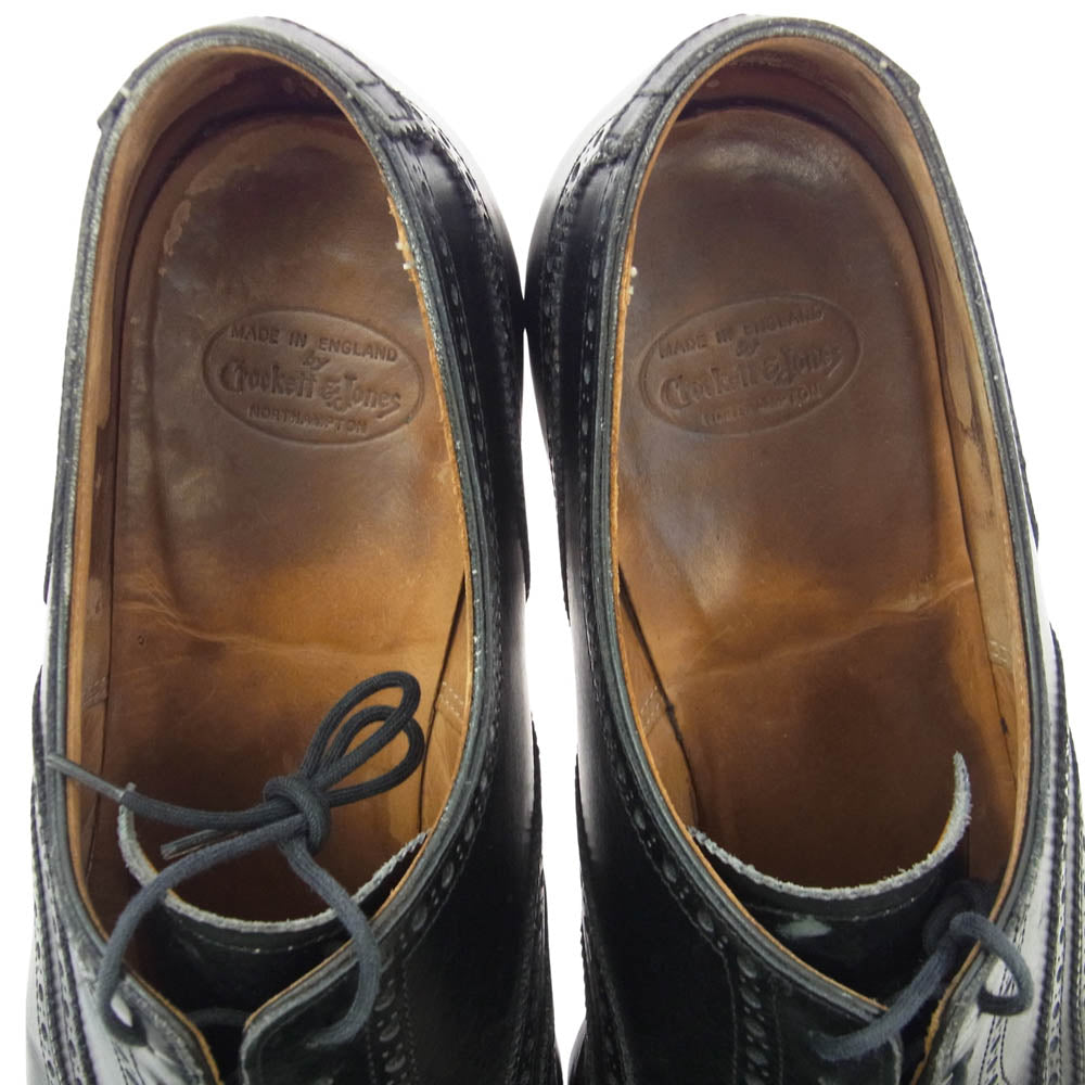 CROCKETT&JONES クロケットアンドジョーンズ Downing ウィングチップ レザー シューズ ブラック系 9.5E【中古】