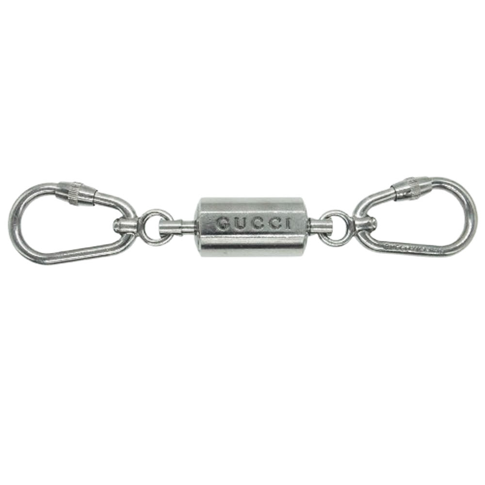 GUCCI グッチ ダブルフック キーリング キーホルダー シルバー系【中古】