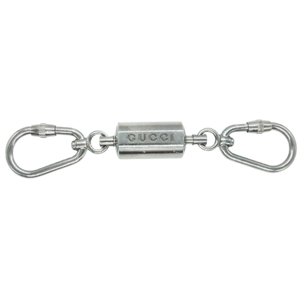 GUCCI グッチ ダブルフック キーリング キーホルダー シルバー系【中古】