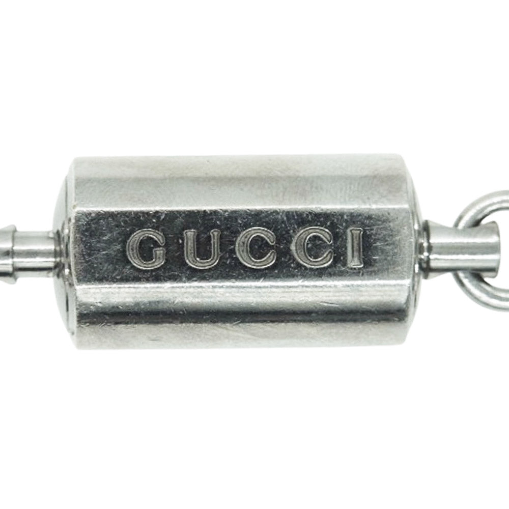 GUCCI グッチ ダブルフック キーリング キーホルダー シルバー系【中古】