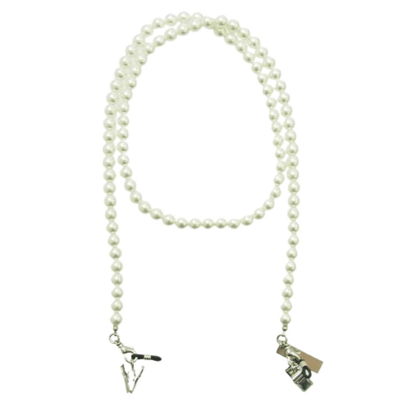 JOHN LAWRENCE SULLIVAN ジョンローレンスサリバン JLS-09-03 PEARL 3WAY MASK HOLDER マスク＆メガネグラスホルダーネックレス ホワイト系【中古】