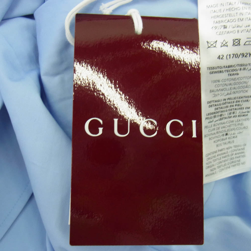 GUCCI グッチ 24AW 788835 Z8BSV DRESSES ホールズビット ミニ フラワー ワンピース ドレス ブルー系 42【中古】