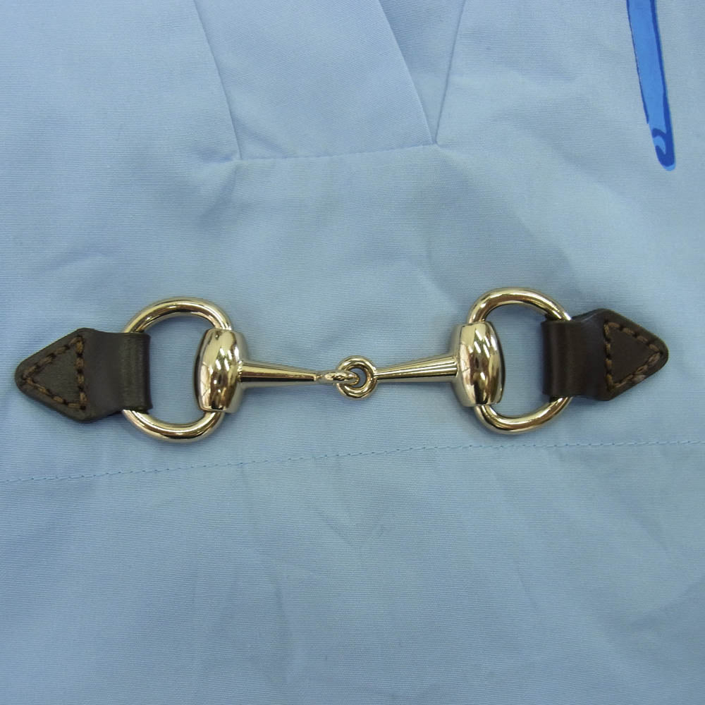 GUCCI グッチ 24AW 788835 Z8BSV DRESSES ホールズビット ミニ フラワー ワンピース ドレス ブルー系 42【中古】