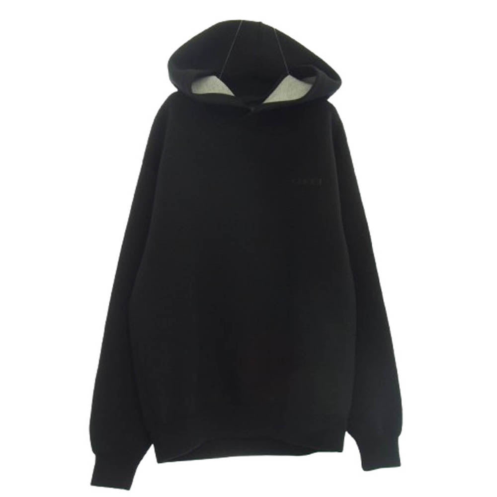 GUCCI グッチ 803973 XJGTW ヴィスコースジャージー ロゴエンブロイダリー フーデッド スウェットシャツ プルオーバー パーカー ブラック系 S【中古】