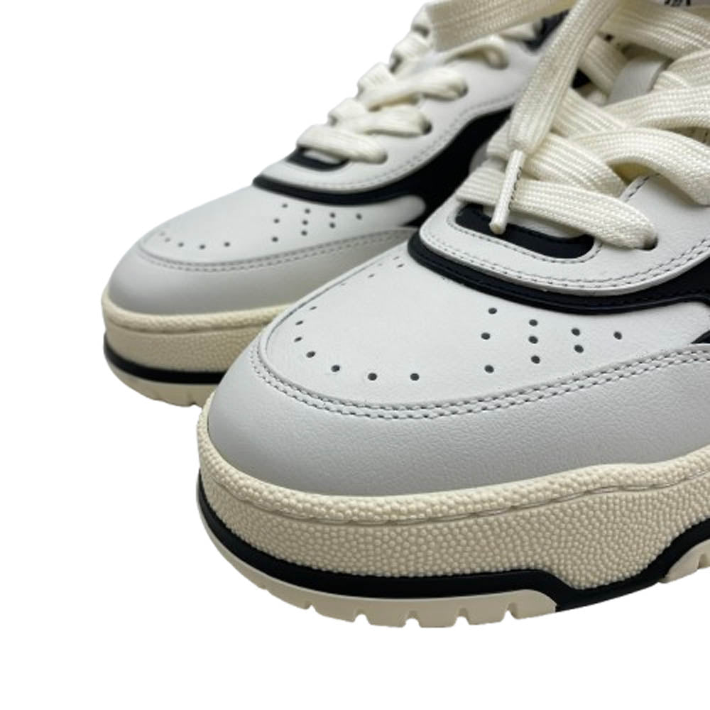 GUCCI グッチ 807059 リウェブ シェリーライン ヒールロゴ レザー ローカット スニーカー オフホワイト系 38【極上美品】【中古】