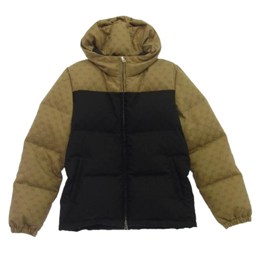 GUCCI グッチ 794823 Z8BUL GGナイロンキャンバス 中綿 パファー ジャケット ベージュ系 ブラック系 46【中古】