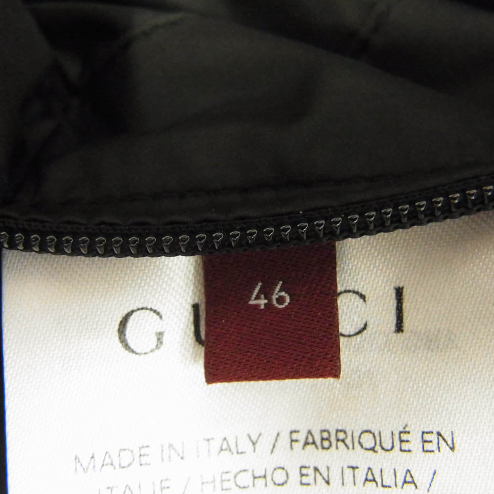 GUCCI グッチ 794823 Z8BUL GGナイロンキャンバス 中綿 パファー ジャケット ベージュ系 ブラック系 46【中古】
