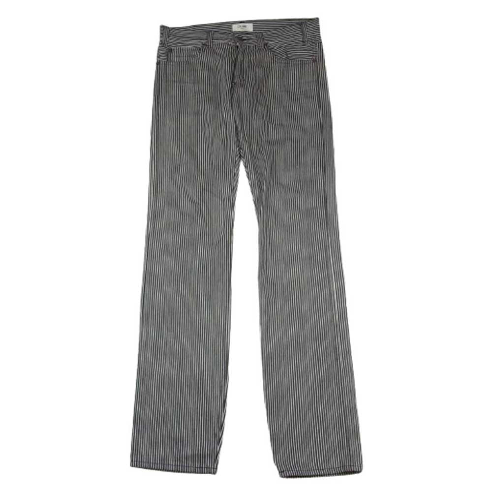 CELINE セリーヌ ヒッコリー ストライプ パンツ ブラック系 ホワイト系 29【中古】