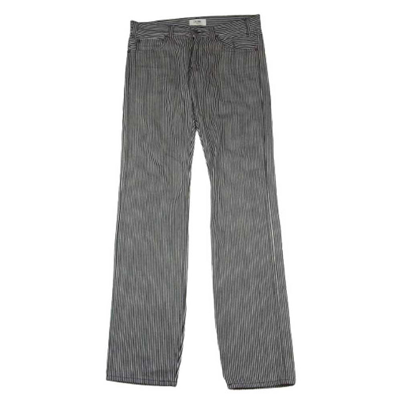 CELINE セリーヌ ヒッコリー ストライプ パンツ ブラック系 ホワイト系 29【中古】