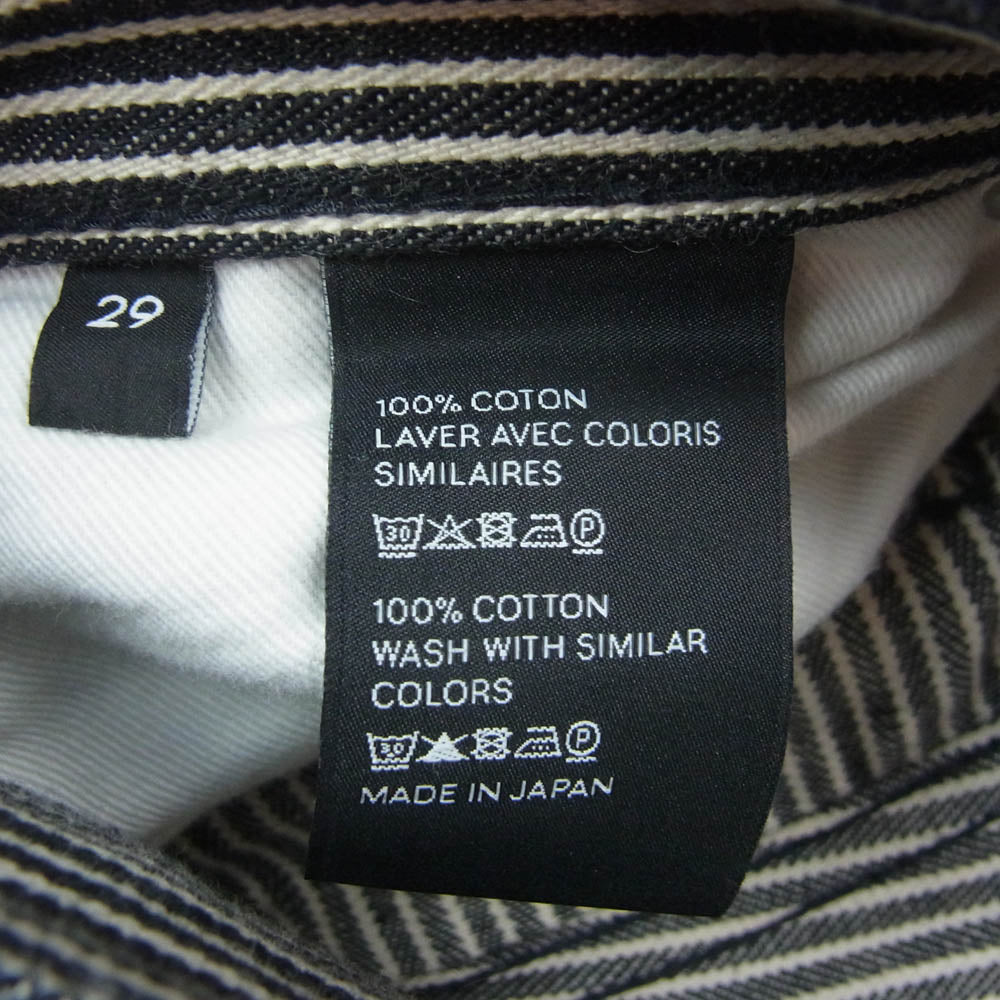 CELINE セリーヌ ヒッコリー ストライプ パンツ ブラック系 ホワイト系 29【中古】