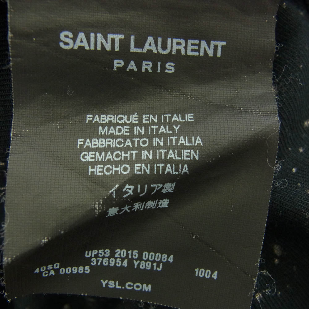 SAINT LAURENT サンローラン 15AW 376954 Y891J スプラッター エディ 総柄 レーヨン 長袖 シャツ ブラック系 36【中古】
