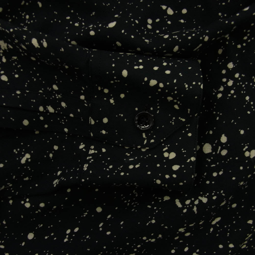 SAINT LAURENT サンローラン 15AW 376954 Y891J スプラッター エディ 総柄 レーヨン 長袖 シャツ ブラック系 36【中古】